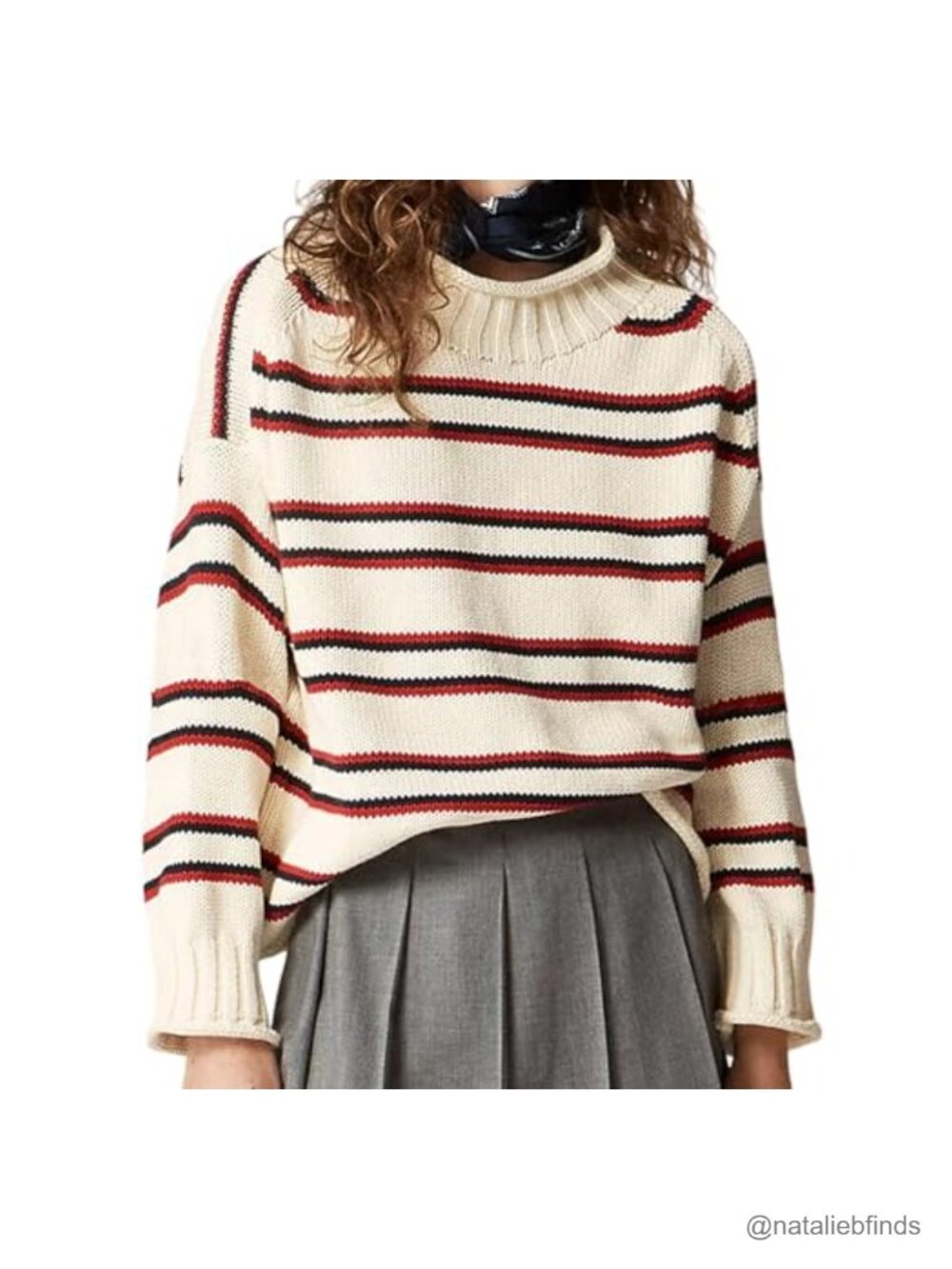 Oversized Chunky Knit Roll Neck Sweater Long Sleeve Pullover Cozy Fall Top